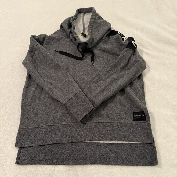 Calvin Klein Performance Crop Pullover Sweatshirt Cowl Neck Womens Small Grey - Picture 4 of 11